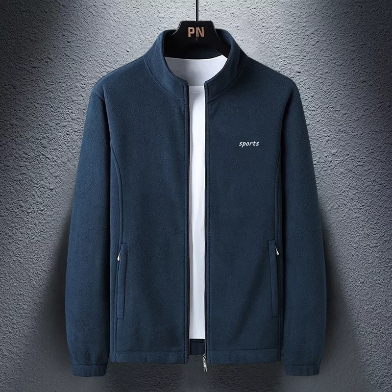 

Мужская флисовая толстовка на молнии, с воротником-стойкой
