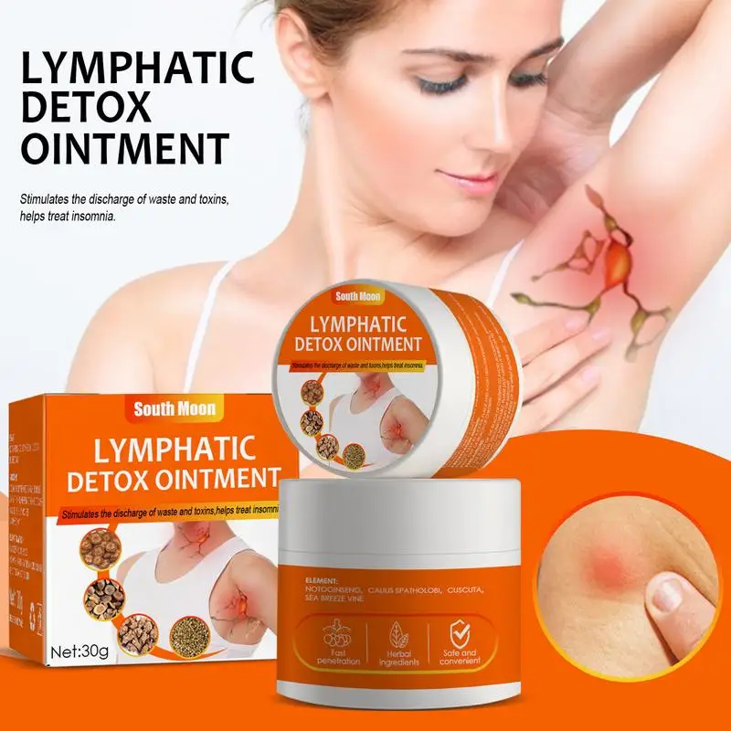 

30g Lymphatic Drainage Skin Care Cream Anti Swelling Lymph Node Ointment Herbal Extract Body Lotion Armpit Neck Legs Body Care