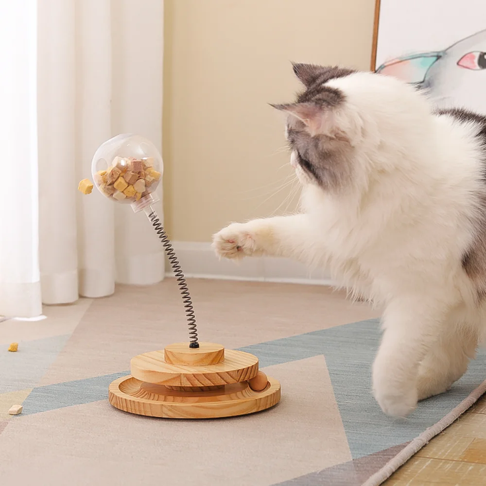 

Cat Toy Leaking Ball Teasing Cat Stick Can Put Food Basic Carousel Model Tasteless Cat and Dog Suitable for Cat Accessories