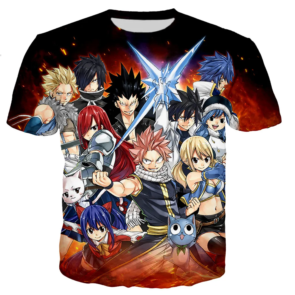 

Новинка 2023, футболка с 3D принтом аниме Феи хвоста, мужская и женская модная повседневная футболка, футболка в стиле Харадзюку, уличная одежда, топы большого размера