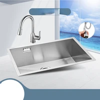 chage handmade sink single sink drop in sink kitchen vegetable basin 304 stainless steel embedded sink