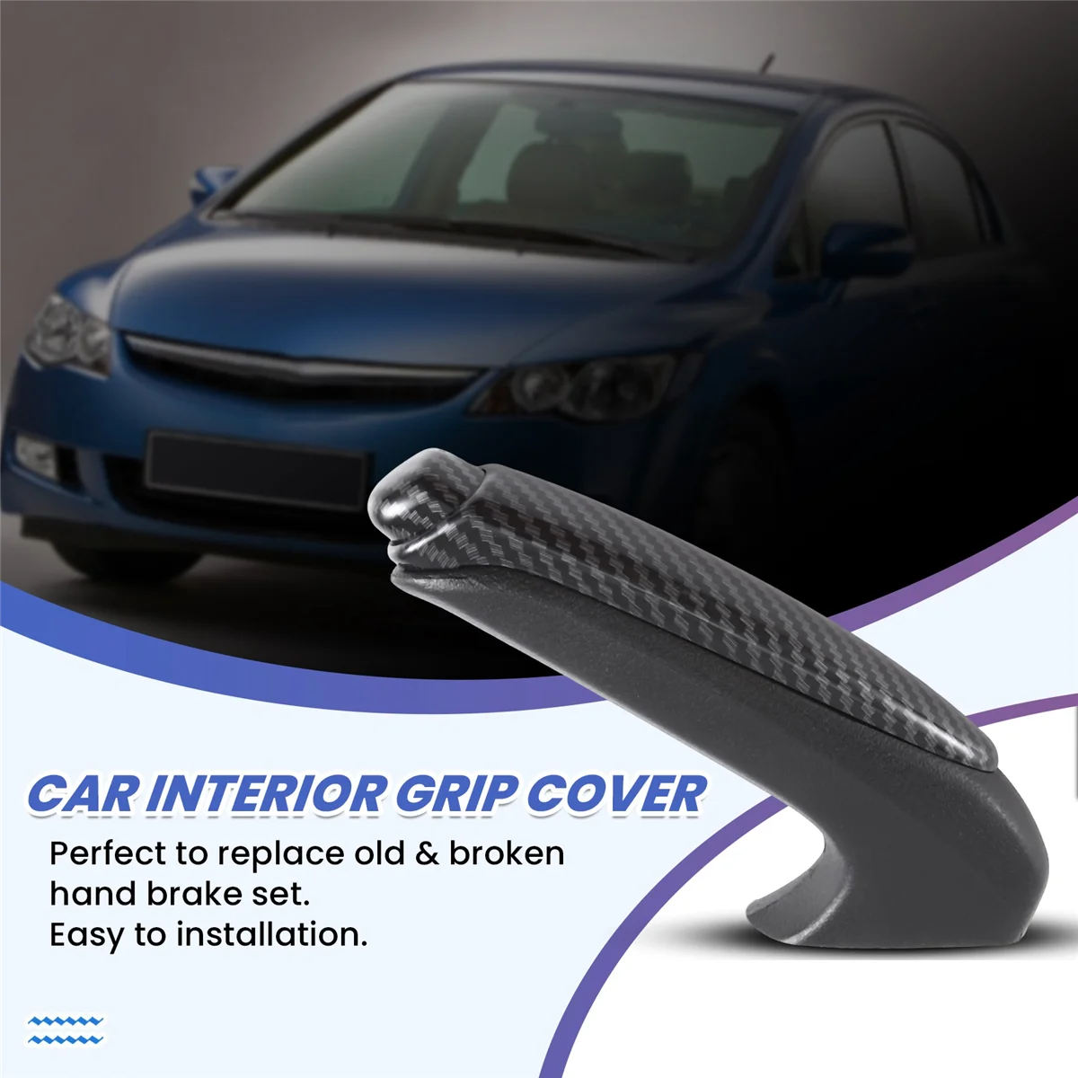 47115-Sna-A82Za Carbone Voiture Intérieur Parking D'Urgence Frein à Main Poignée Levier Grip Couverture pour Honda Civic 2006-20