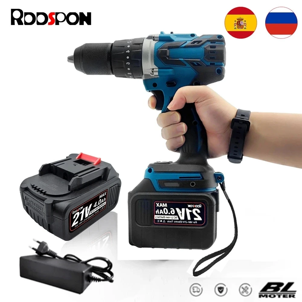 

Electric Drill Hand Brushless 2-13MM Chuck Cordless Screwdriver 20+3 Torque Impact Drill For 18V Makita Lithium Battery Tool New