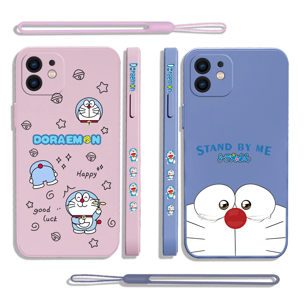

Anime Doraemon Phone Case For Xiaomi Redmi Note 11 10A 10 10S 9 8 7 Pro Plus 10C 9A 9C 9T 4G 5G Cases With Lanyard