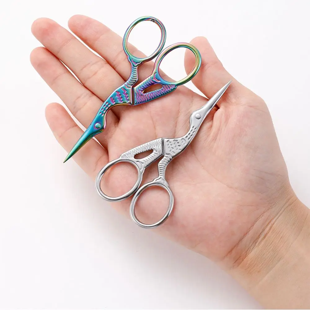 Трендовые ножницы для бровей с узором птиц из нержавеющей стали градиентом