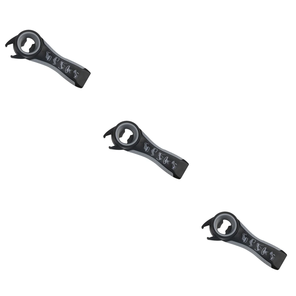 3pcs 5 in 1 Multi-Functional Bottle Gripper Tool Jar Can Opener Beer Caps Lids Remover Kitchen Accessory (Black + Grey) | Дом и сад