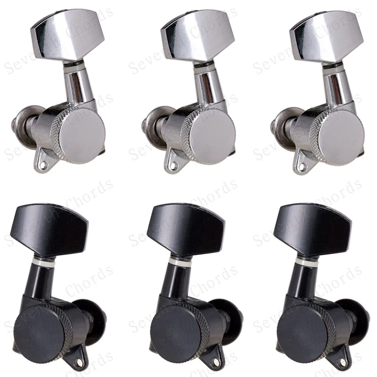 

A Set Acoustic Electric Guitar Locked String Tuning Pegs Machine Heads Tuners - Big Square Button