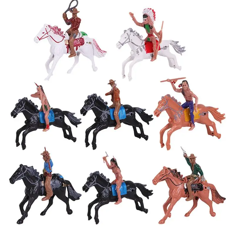 

Indian Toys Figures Soldier Figurines Playset Miniature Figure Horse Action Indians Riding Wild West Cowboys Toy Historical