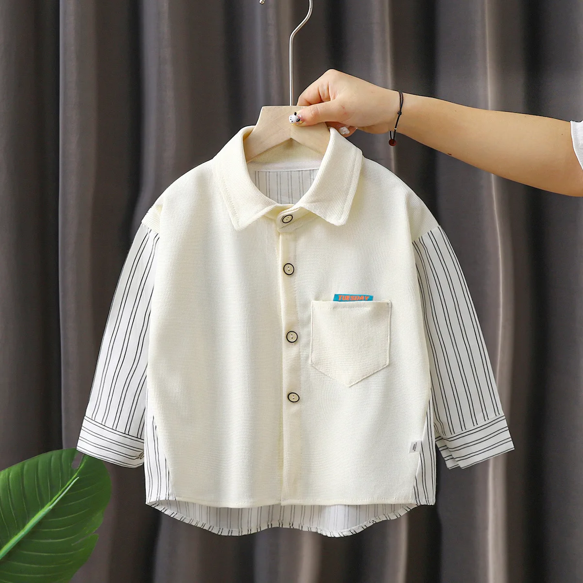 

1-12 Years Kids Boy Shirts T-Shirt Children Shirt Child Kid's Cotton Cartoon Tops Clothing Clothes Striped White Boys Blouse