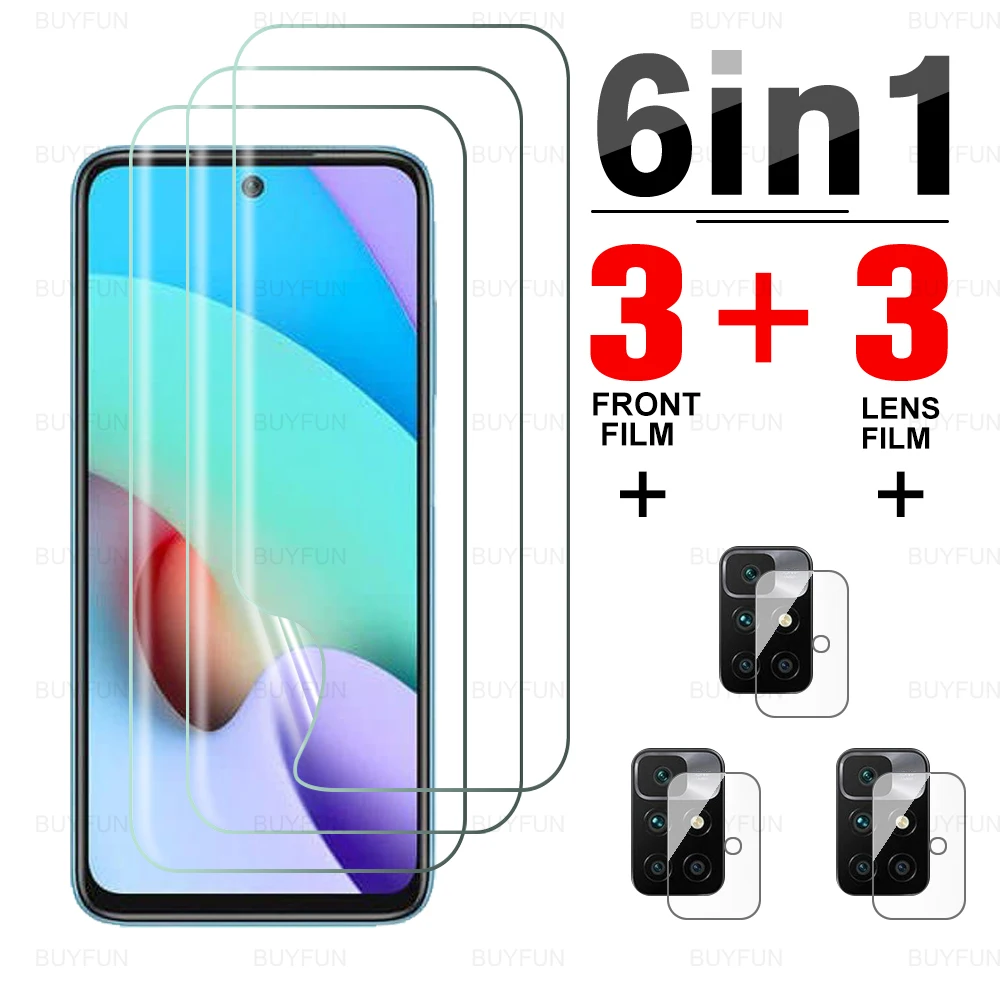 

Гидрогелевая пленка 6 в 1 для Xiaomi Redmi 10 6,5 дюйма, мягкая пленка с защитой от отпечатков пальцев для Xiaomi Redmi 10X Pro 5G Redmy 10, пленка для объектива каме...