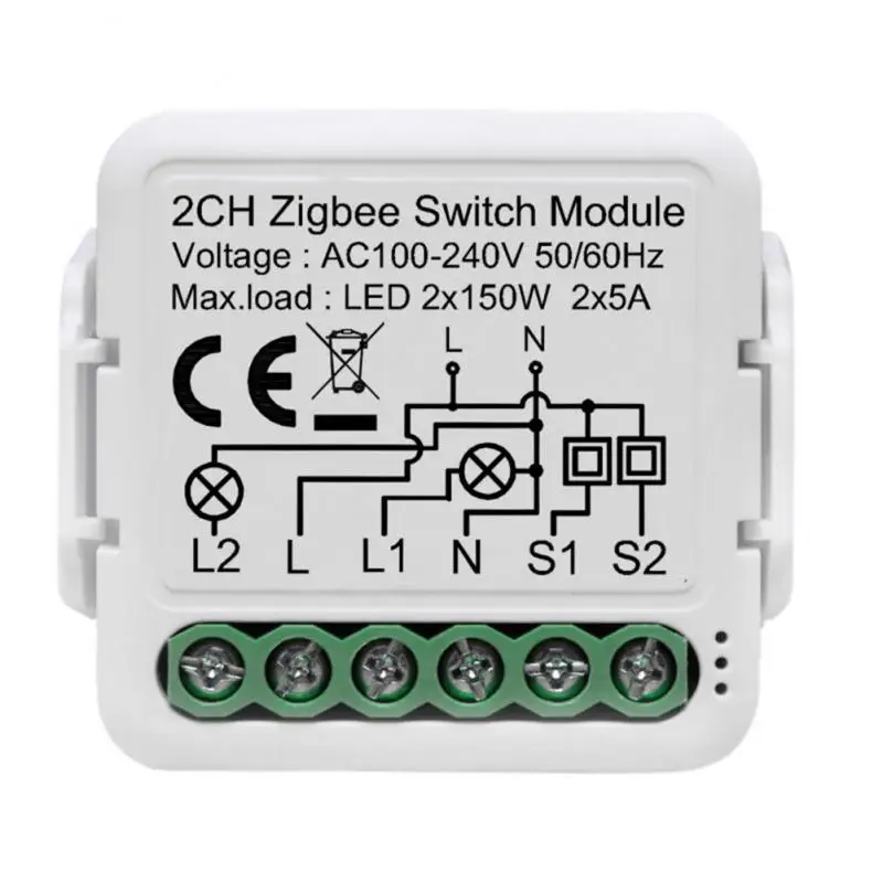 

Tuya Smart ZigBee 3.0 Switch Module No Neutral Wire Required Smart Home Light Breaker Works with Alexa Home