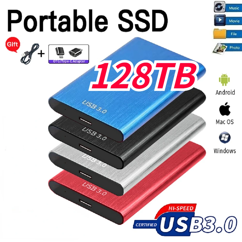 

Мобильный твердотельный накопитель 3,0 ТБ портативный SSD USB 500 внешний жесткий диск ГБ Type-C высокоскоростной жесткий диск для ноутбука Mac ПК