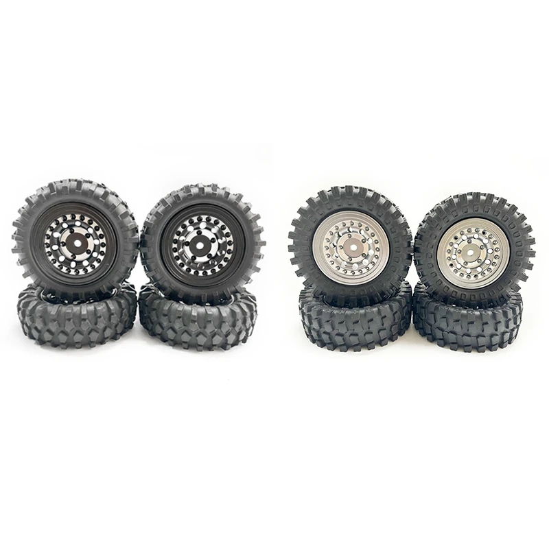 

NEW-55Mm 360G 1.3Inch Beadlock Wheel Tires With Brass Ring For 1/24 RC Crawler Car Axial SCX24 FMS FCX24 Enduro24 Upgrades