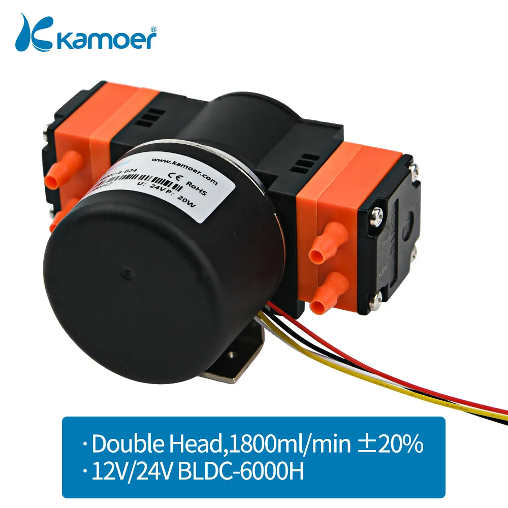 Kamoer-bomba de diafragma KLLP1000 BLDC 12V/24V, larga vida útil, 6000H, para análisis de laboratorio, instrumentos médicos e Industria de llenado