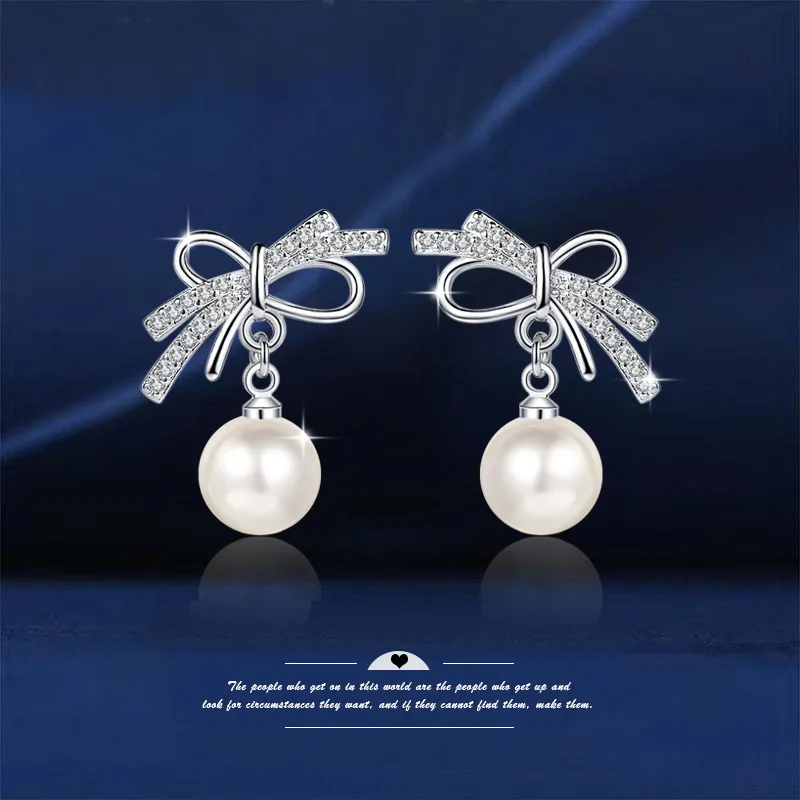 

Korean Fashion Butterfly Pearl Earrings Lady Temperament Mature Woman Simple Luxury Accessories 2022 Personality Business Out