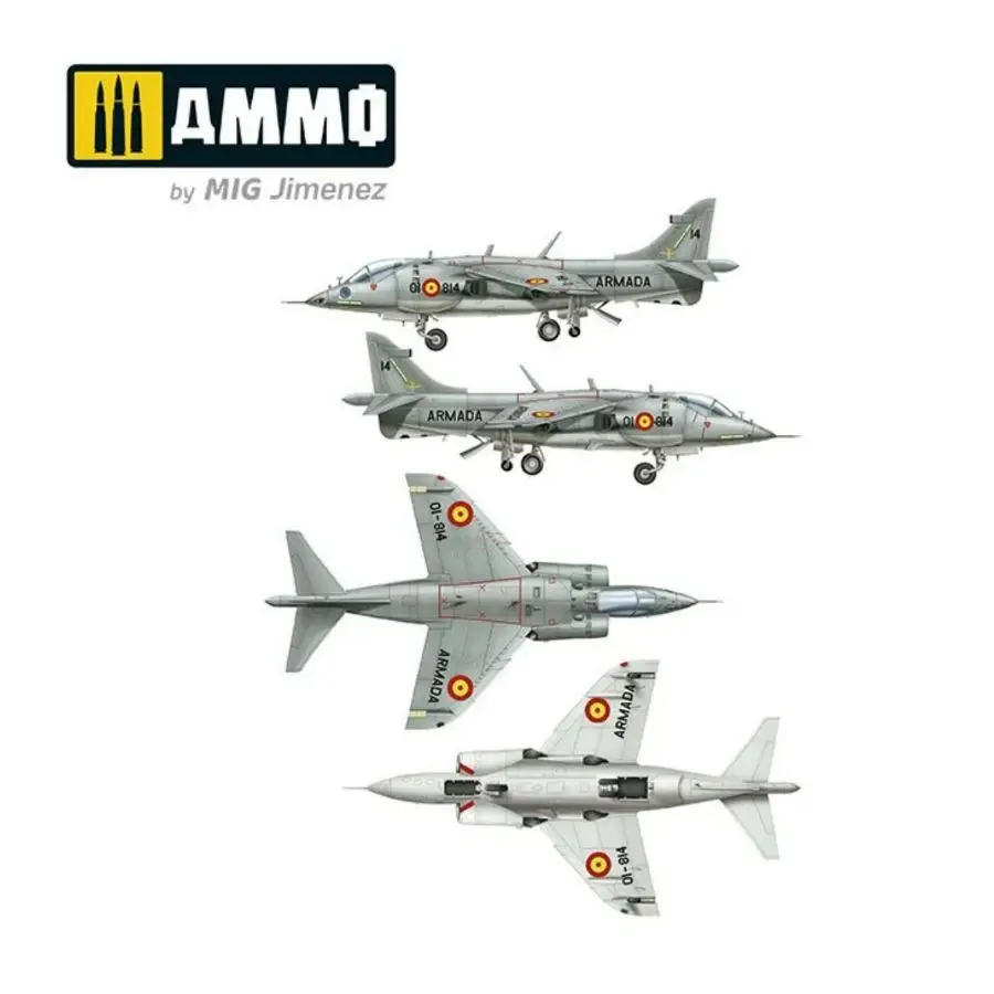 Фото Комплект сборной модели KINETIC K8505 1/48 Harrier AV-8S Matador-испанский, американская, британская версия №3