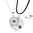 Магнитное ожерелье для влюбленных, 2 шт., 100 языков, проекция с кулоном Я тебя люблю, ожерелье с кулоном для влюбленных, свадьбы, Дня Святого Валентина