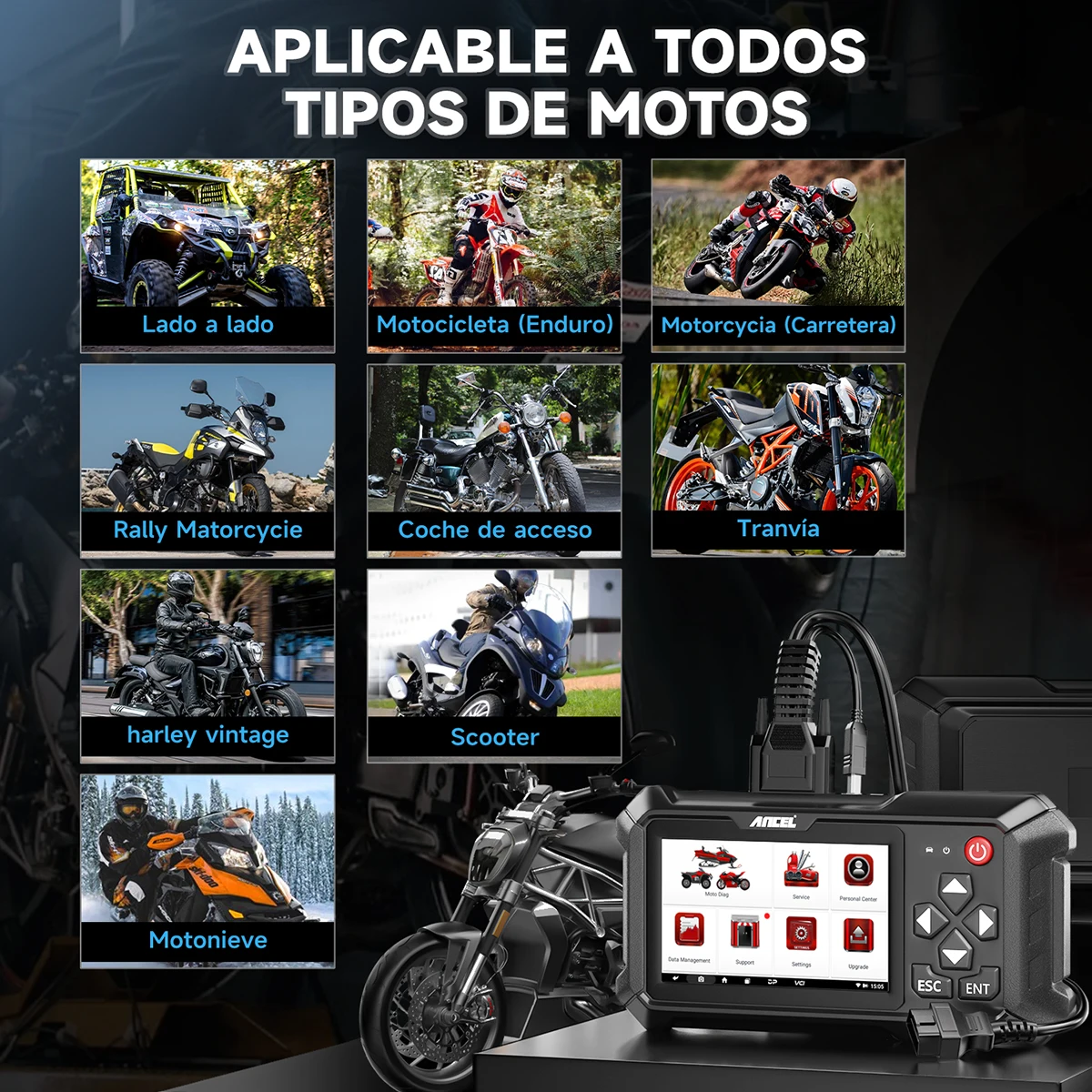ANCEL MT500 мотоцикл все системы диагностический сканер инструмент OBD2 тестер для BMW