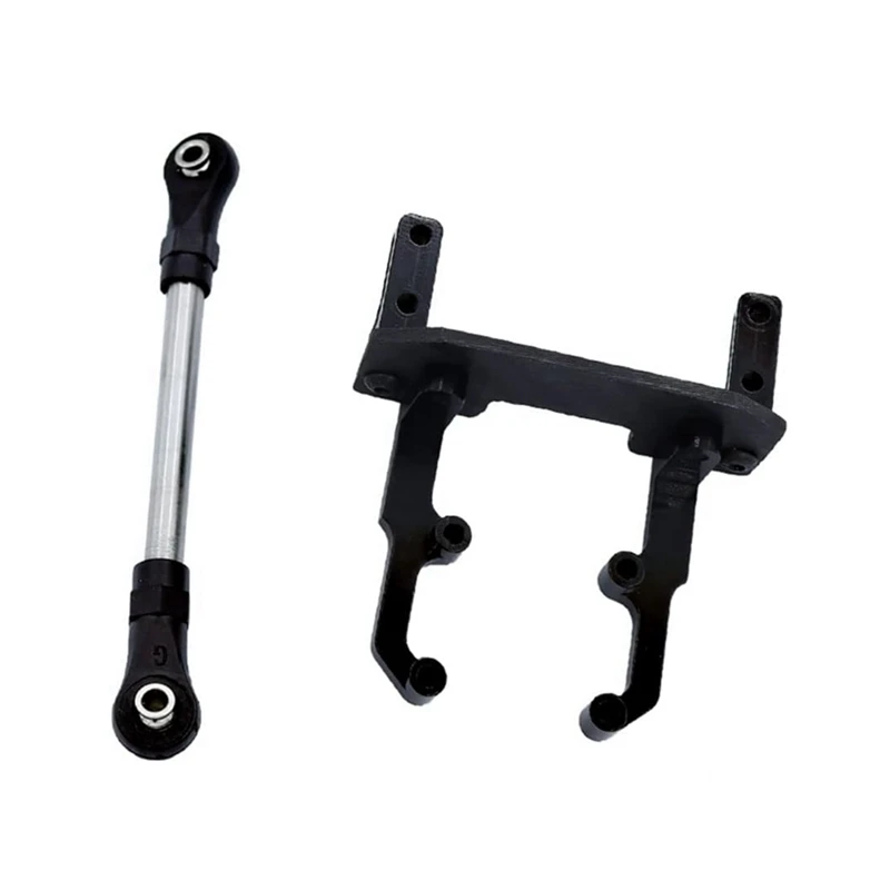

RC Car Servo Stand Black Servo Mount Stand With Steering Link Rod For Axial SCX10 II 90046 90047 1/10 RC Crawler Upgrade Parts