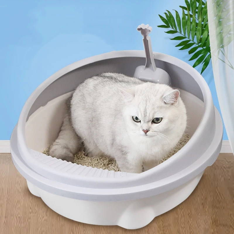 

Pet cat dog sand basin semi closed detachable anti splashing cat excrement basin Cat Toilet delivery cat sand shovel
