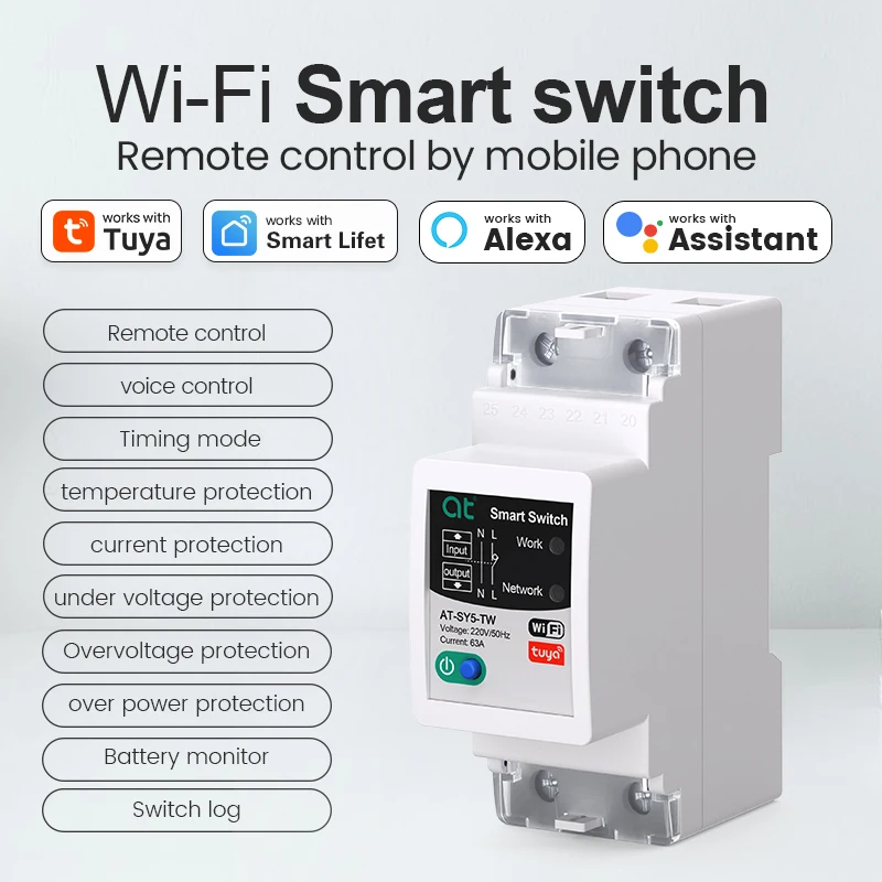 

Умный автоматический выключатель cnmibo 2P 63A 220V