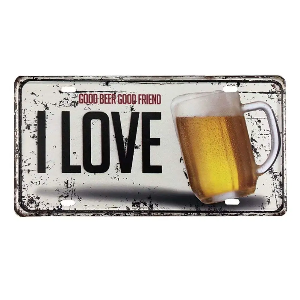 

Cafe and Bar Wall Decor Car Vehicle License Plate Souvenir Metal Tin Sign Plaque 6x12 in License Plate Vintage Feel Rustic Home