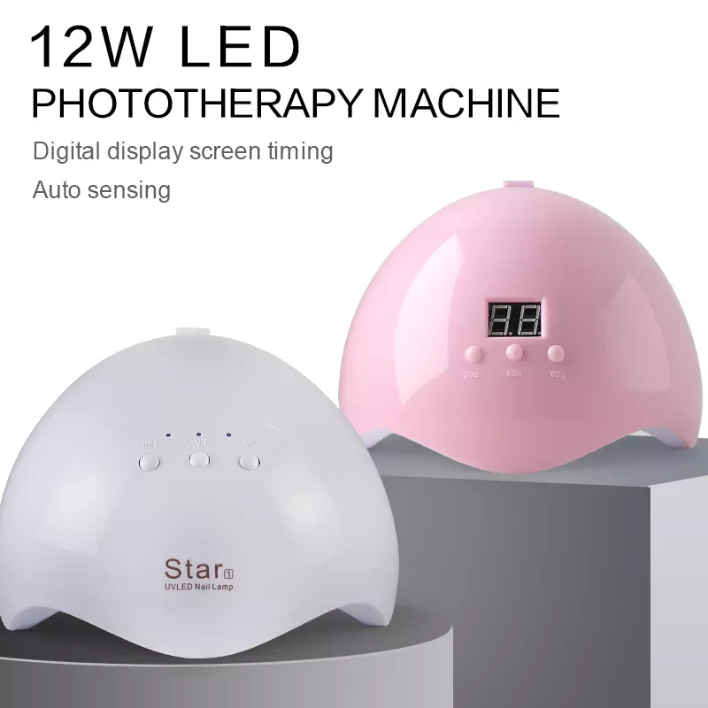 

2022NEW Clavo UV LED Lamp 12W Portable Star 1 Drying Nails Lamp 30/60/90s Timer USB Cable Home Use Connector Varnish Nail Art To