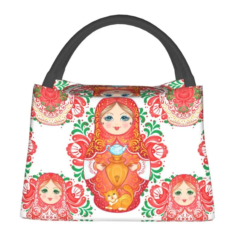 

Изолированный Ланч-бокс Babushka для женщин, Матрешка Русская кукла, портативный термоохладитель для еды, больничный и офисный Ланч-бокс