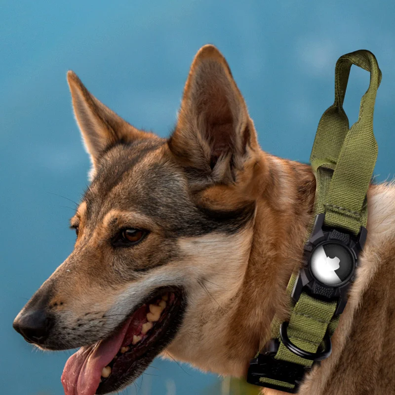 

Tactical AirTag Dog Collar, Heavy Duty Air Tag Dog Collar [Thick & Wide], Military Dog Collar with Apple AirTag Holder2022 NEW