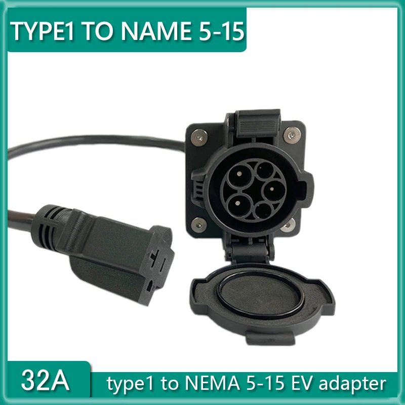 

Адаптер зарядного устройства для электромобилей 220 В type 1 в NEMA 5-15/5-20 с кабелем 0,5 м