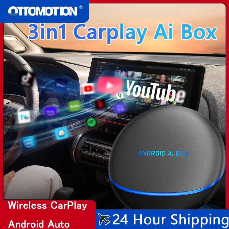 CarPlay Ai Box Android 12 8 ядер 8G + 128G Smart TV Беспроводная связь Auto Поддержка 512 ГБ SD для Netflix YouTub