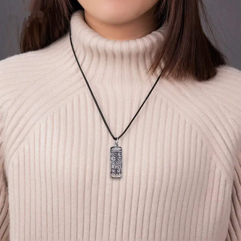 The New Six-character Mantra Warding Off Evil Pendants Men's Bodyguards Women's Necklaces That Can Hold Things Gawu Box |