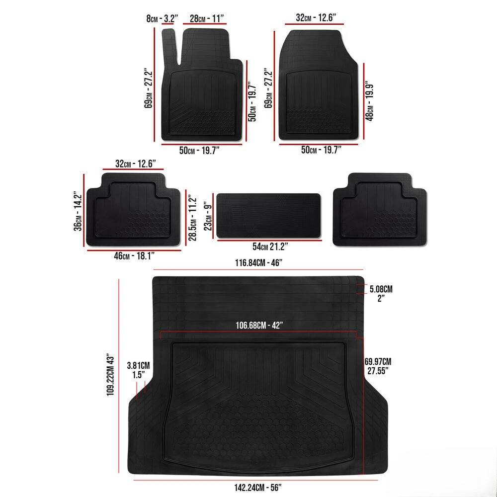 Полуспециальные напольные коврики и грузовые вкладыши для Nissan Kicks 2018-2024 черные