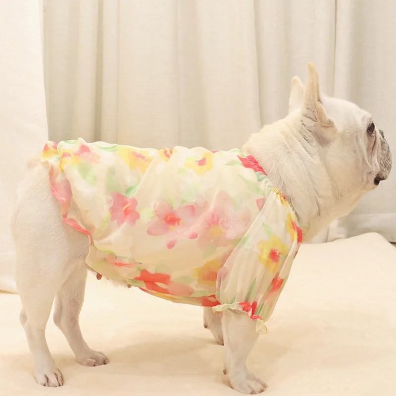 

Mesh Breathable Pet Dog Cooling Vest Lovely Dog Tshirt New Arrival French Bulldog Clothes Pug Schnauzer Puppy Pet Girl Clothing