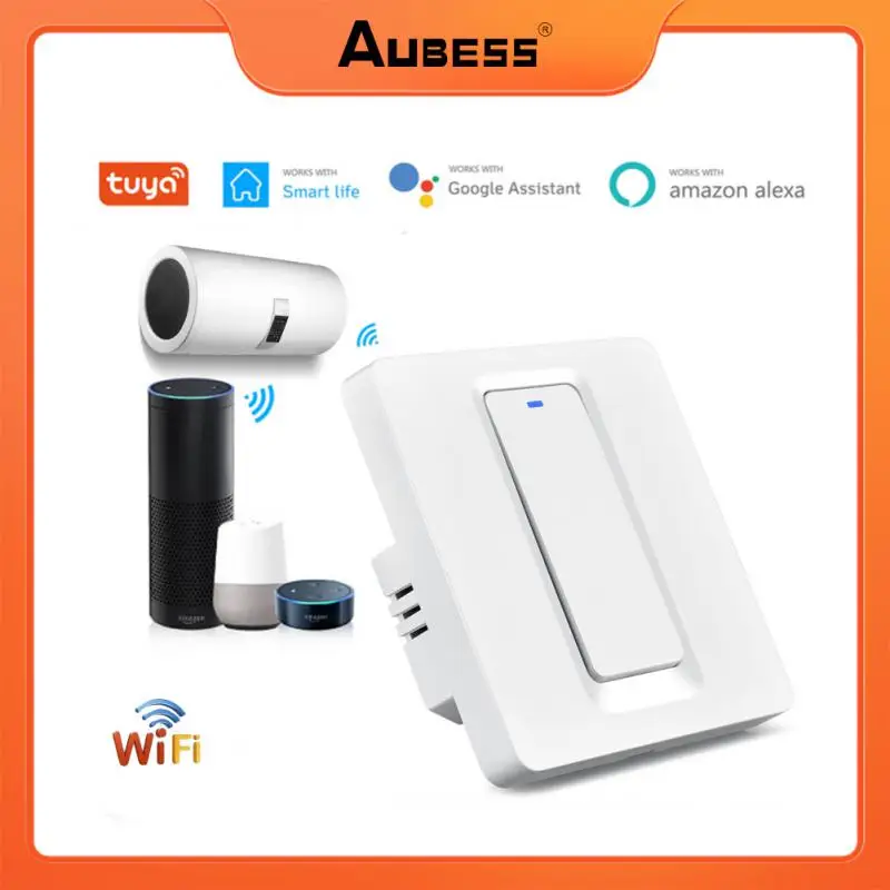 

Tuya Wifi Smart Touch Switch 20A Wall Touch Water Heater Switch Smart Home Voice Remote Control Work With Alexa Google Home
