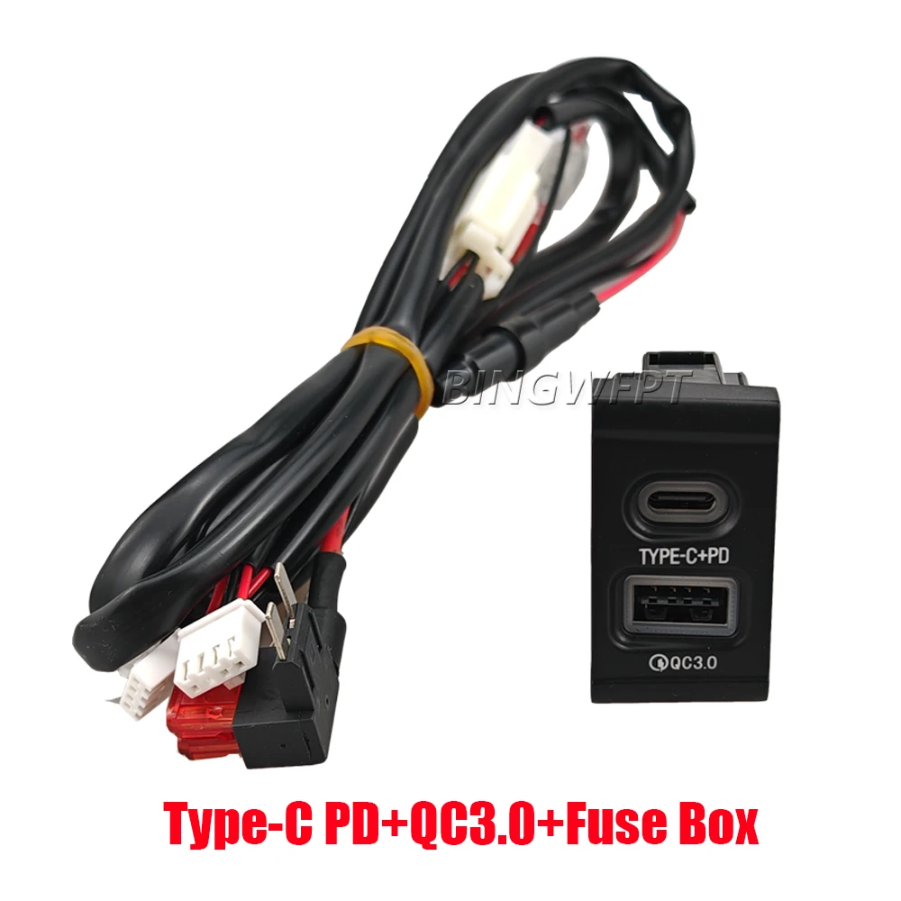 Фото Новый автомобильный USB-адаптер Type-C PD и QC3.0 с разъемом для прикуривателя и кабелем питания для Hyundai Elantra 2010-2016 №2
