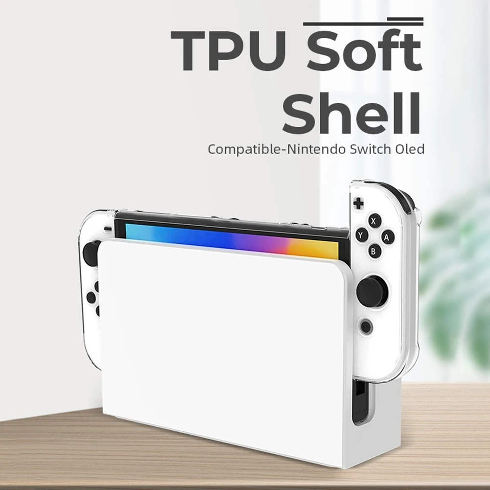 

Soft Cover for NS OLED Game Console Protective Case Shell Protector All-inclusive Anti-fall Gaming Accessories for NS OLED Host