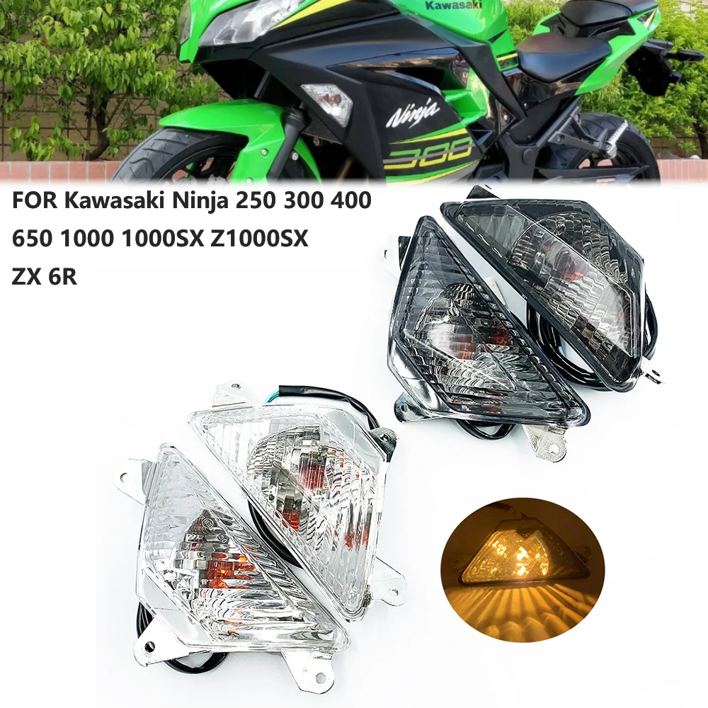 

Передний светодиодный указатель поворота для KAWASAKI NINJA 250 300 400 650 1000/SX ZX6R Z1000SX, аксессуары для мотоциклов, мигалка