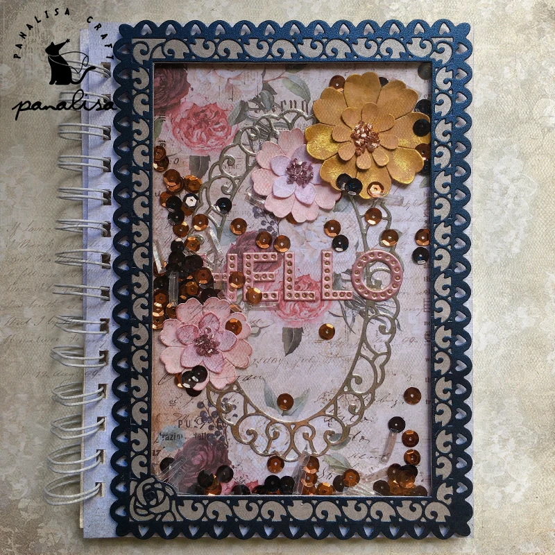 Panalisacraft большой размер кружевная рамка металлические штампы трафареты для