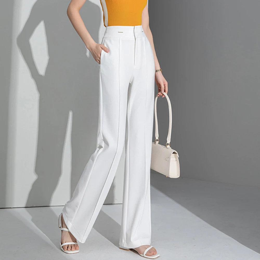 От S до 4XL 2024 весна-лето новые прямые брюки с высокой талией женские офисные