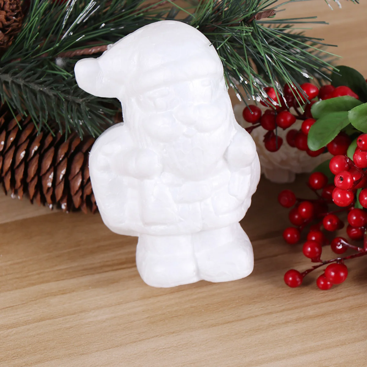 

6pcs Santa Claus Ornaments Christmas Craft Xmas Table Centerpiece Santa Claus Figurine Modelling Santa Claus