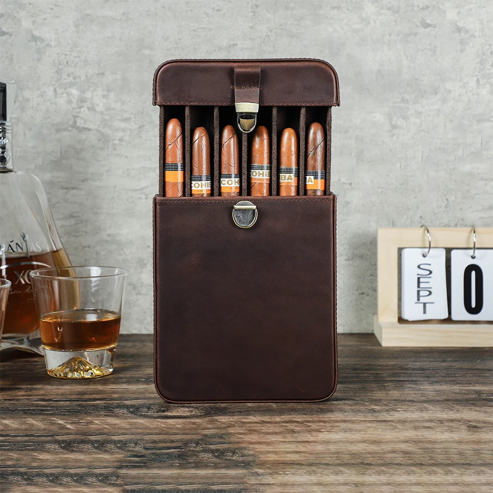 Роскошный портсигар в стиле ретро с 3/6 отделениями портативный хьюмидор из