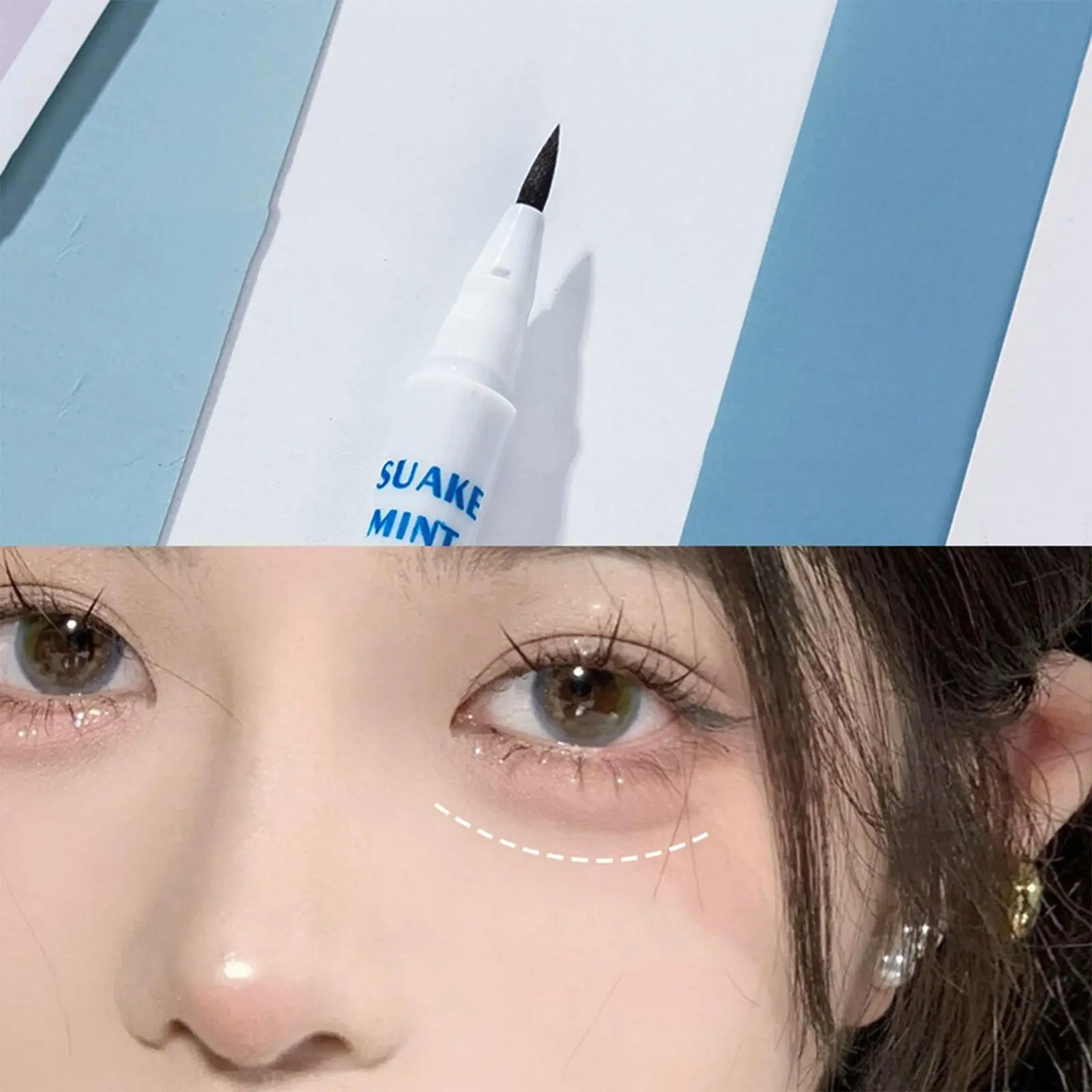 

Multifunctional Eyeliner Waterproof Enlarged Double Liquid Eyes Shadow Smudge Not Lying Silkworm High Easy To Pen Light M7L7