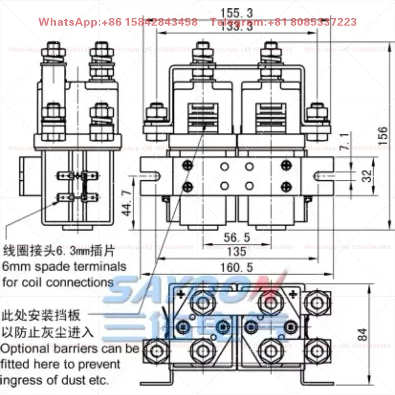 Контактор постоянного тока для погрузчика CZWH400A-2T SW202 24В 36В 48В, реле для электромобилей (art.: 3920daa617eb6) - 3920daa617eb6