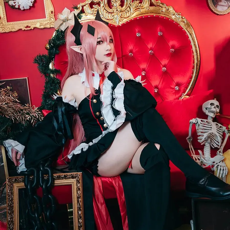 Фото Костюм для косплея Крул Тепес из аниме «Серафим» (Owari no Seraph), платье вампирши-ведьмы в стиле Лолиты, наряд для Хэллоуина и карнавала №3