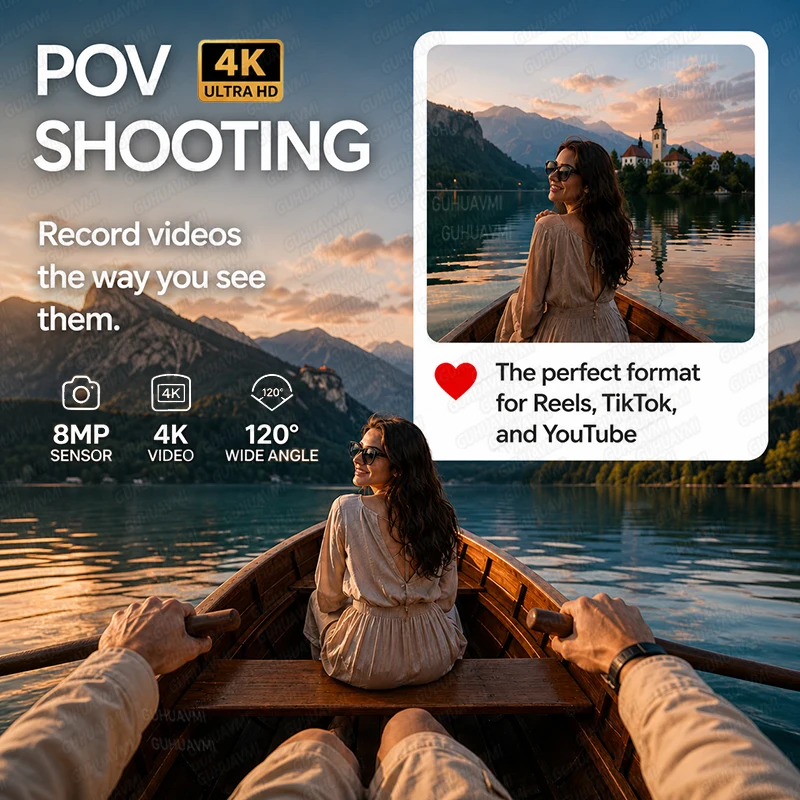 Фото Умные очки с ИИ TOP 1, с камерой 8 МП, записью видео, переводом на 100+ языков, функцией звонков по Bluetooth, воспроизведением музыки, для мужчин и женщин. №2