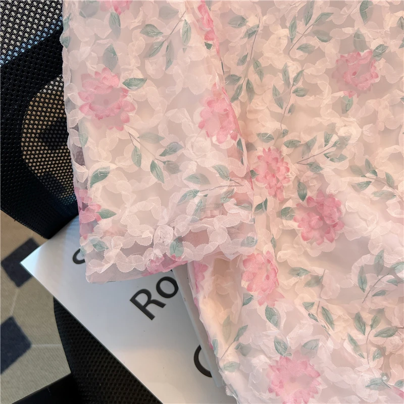 Женские летние рубашки с бусинами и цветочным принтом новинка 2024 шикарная