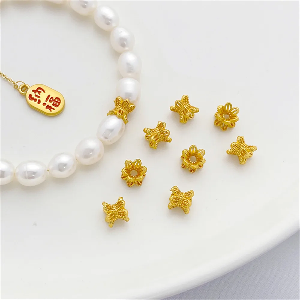 

Ancient Gold Matte Gold Color Double Sided Flower Holder Bead Separation Material Handmade DIY Chain Hat Jewelry Accessories