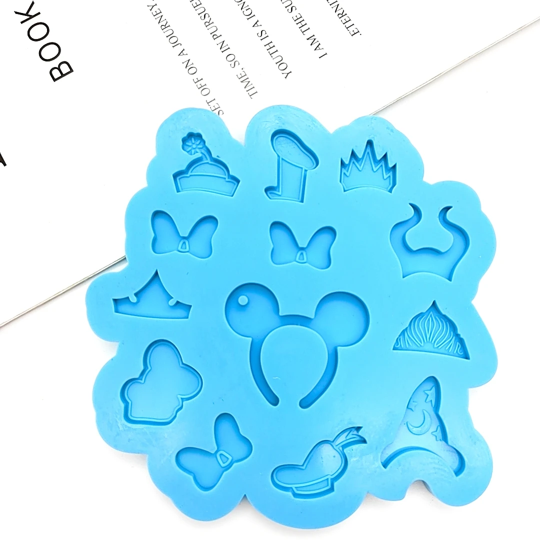

New Lydia Headband Palette Keychain Silicone Mold Frozen Crown Bows Epoxy Resin Molds Pendant Charms Making Jewelry Mould