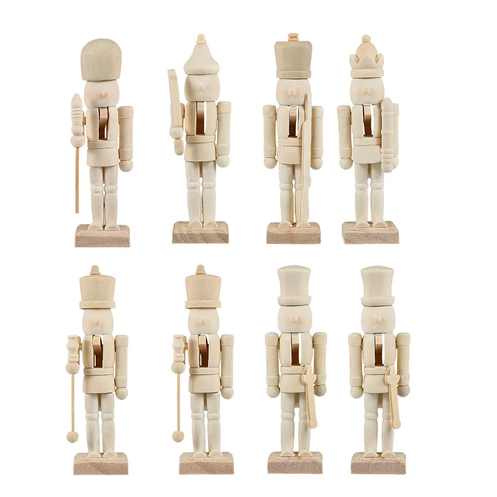 

Nutcracker Wooden Christmas Nutcrackers Ornaments Unfinished Soldier Figures Unpainted Tree Decorations Xmasornamentset Nut Big